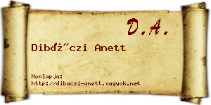 Dibáczi Anett névjegykártya