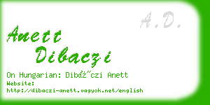 anett dibaczi business card